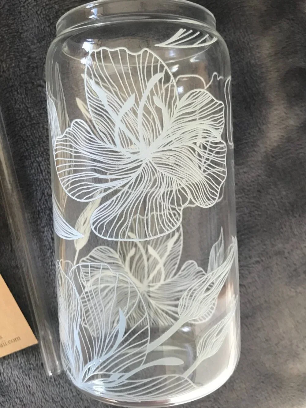 Adventure Hawaii Pacific 16 oz Glass Can Floral Tumbler Lid Straw New